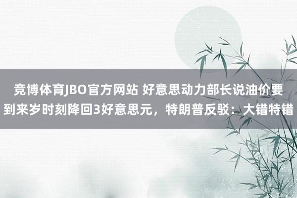 竞博体育JBO官方网站 好意思动力部长说油价要到来岁时刻降回3好意思元，特朗普反驳：大错特错