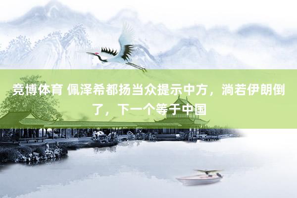 竞博体育 佩泽希都扬当众提示中方，淌若伊朗倒了，下一个等于中国