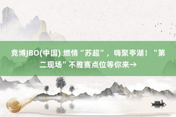 竞博JBO(中国) 燃情“苏超”，嗨聚亭湖！“第二现场”不雅赛点位等你来→